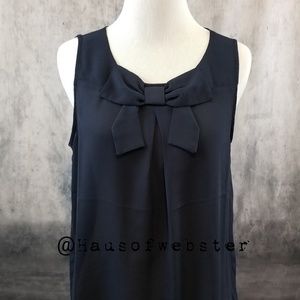 [Forever 21] navy bow front sleeveless blouse
